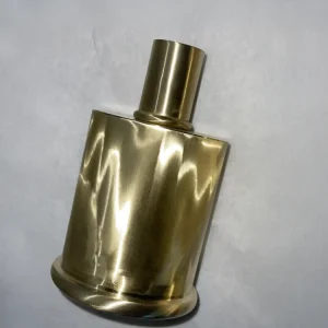 Portacandele ottone spazzolato design moiré elegante e raffinato