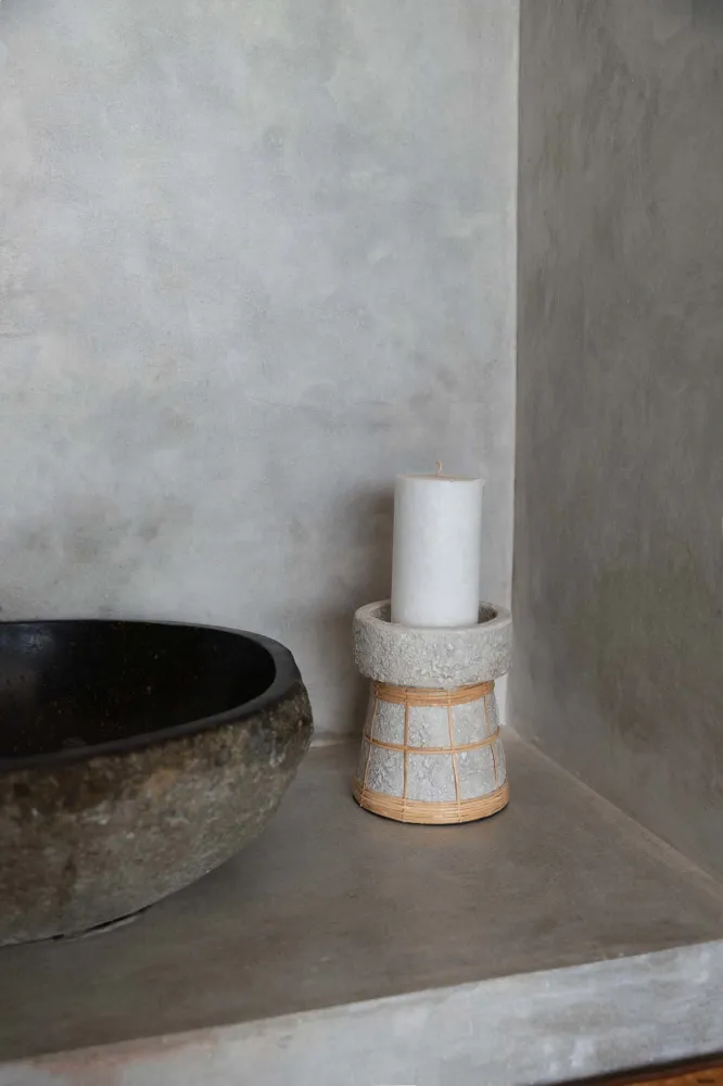 Il Portacandele Serene - Grigio Cemento Naturale - L