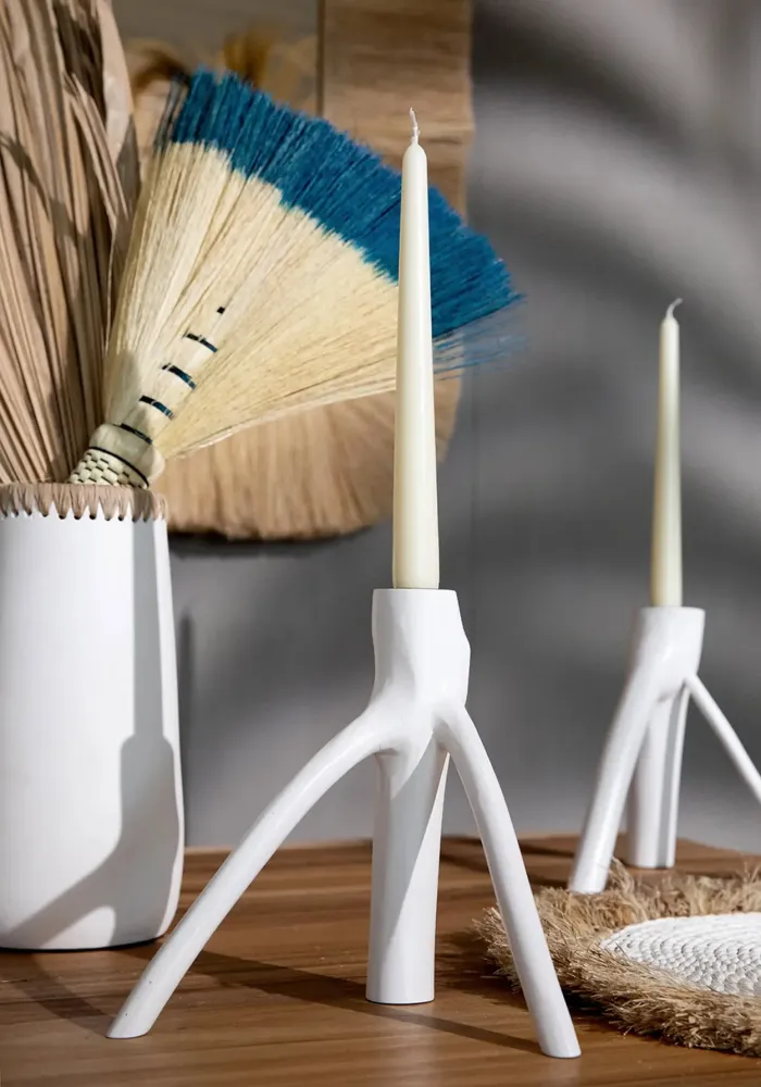 Il Portacandele Triple Twig - Bianco