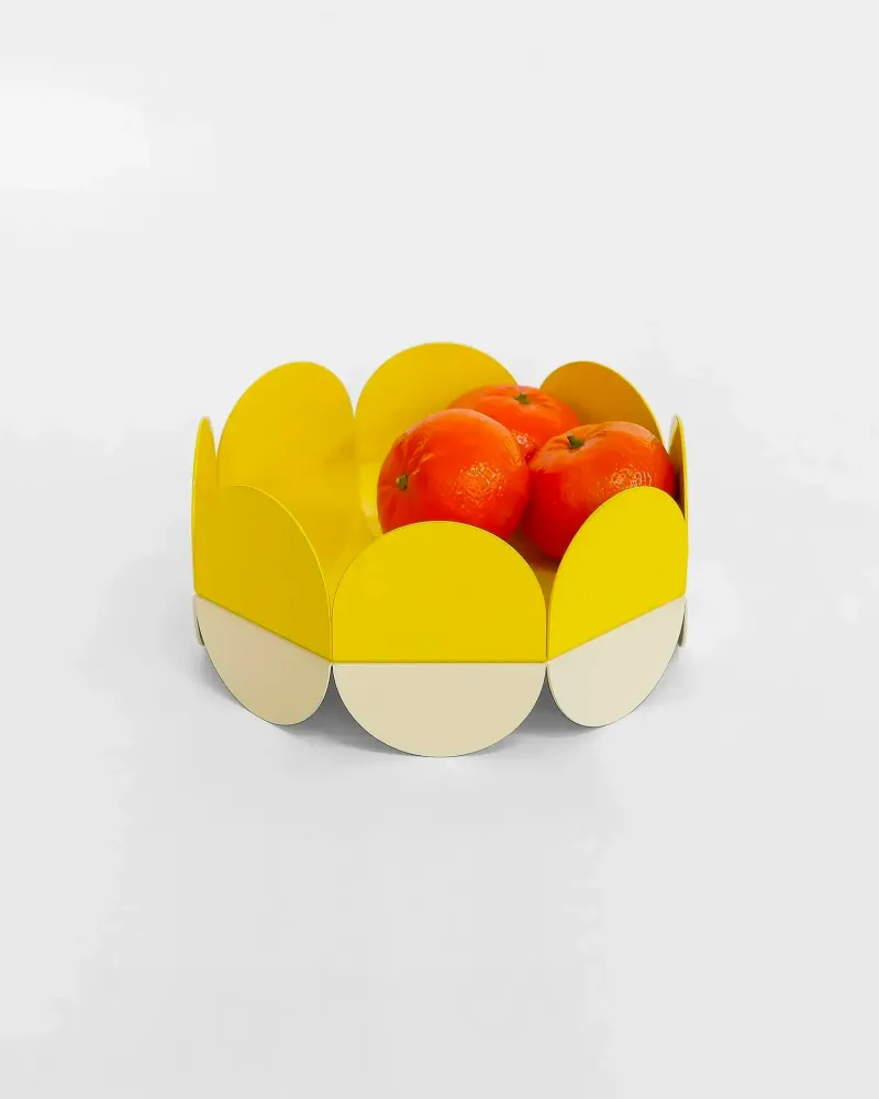 Portafrutta metallo fatto mano Wave