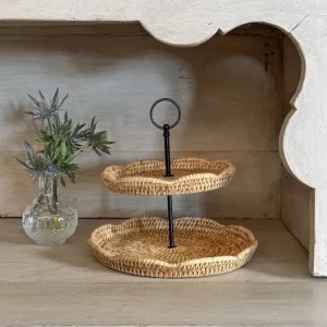 Portafrutta rattan due altezze