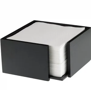 Portatovaglioli Cm.19x19x10 Bamboo Nero Leone Decorazioni