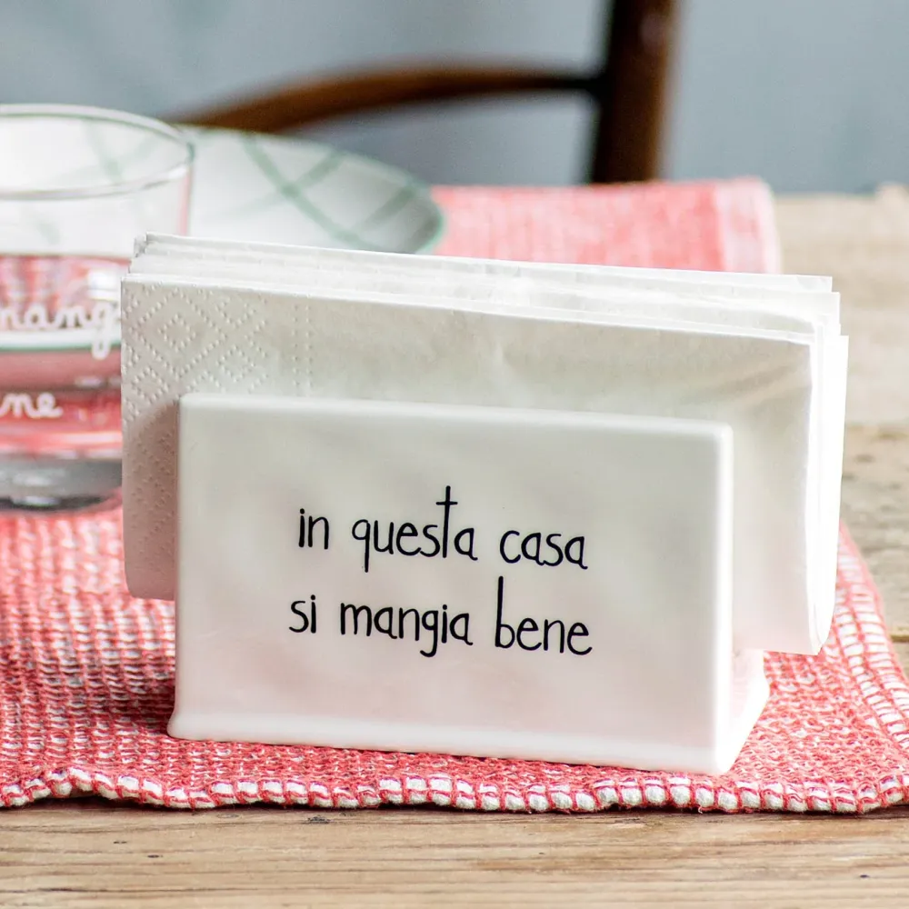 Portatovaglioli " questa casa si mangia bene"