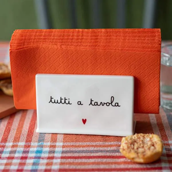 Portatovaglioli - Scritta: Tutti tavola