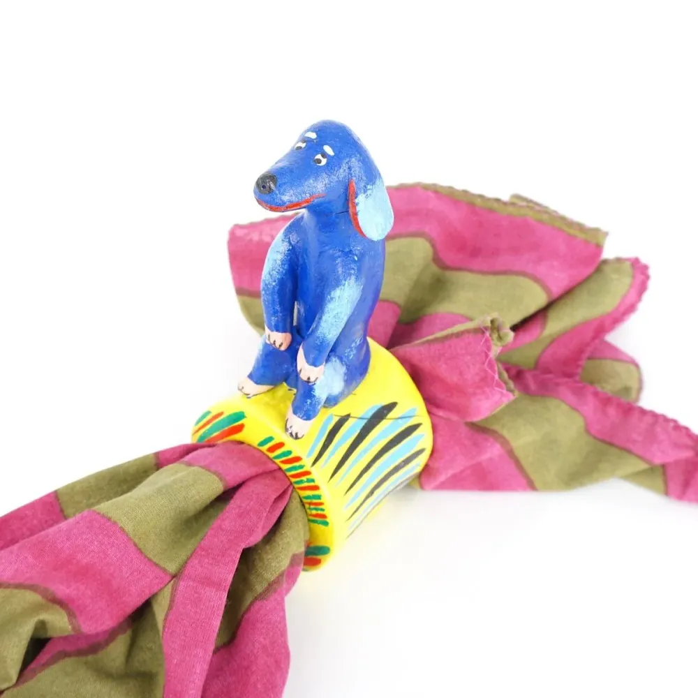 PORTATOVAGLIOLO CANE BLU