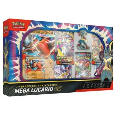 [PREORDER] Pokémon Mega Evoluzione: Collezione con Statuina Mega Lucario-EX (Ed. Ita)