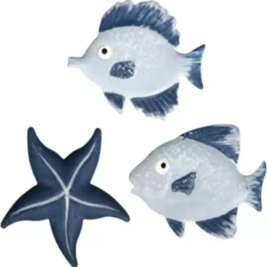 RAYHER - 12 PEZZI - MINIATURE METALLO FORMA PESCE 2,7CM