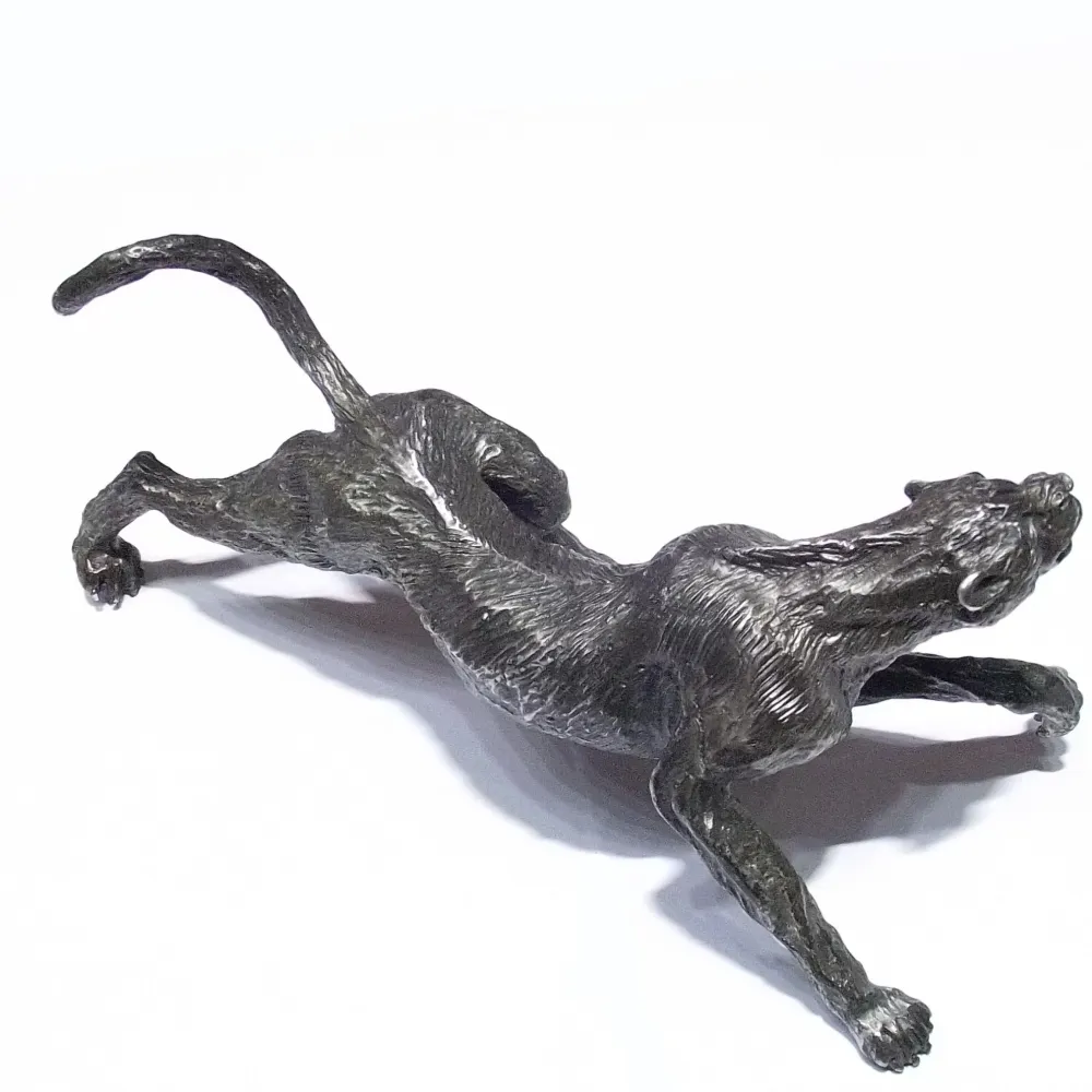 Roselli Argenteria statua di pantera 405gr argento 925 massiccio -ST003