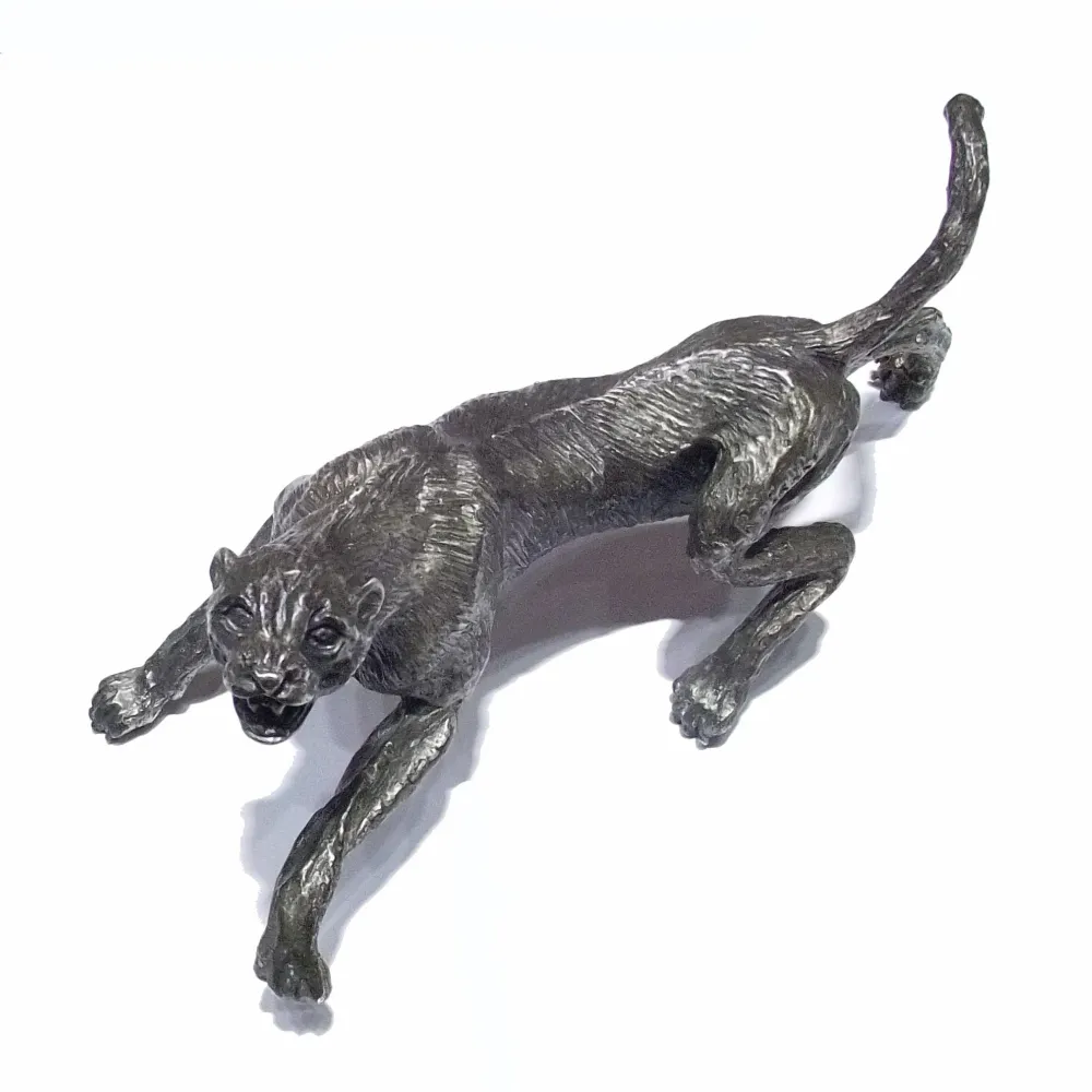 Roselli Argenteria statua di pantera 405gr argento 925 massiccio -ST003