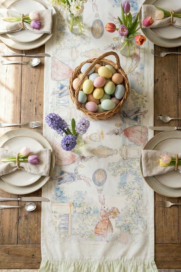 Runner Blanc Marico' Rococo Collection