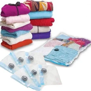 5 Sacchetti Buste Sottovuoto 50x60cm Salva Spazio Per Abiti Lenzuolo Biancheria