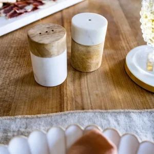 Saliera e pepiera marmo e legno