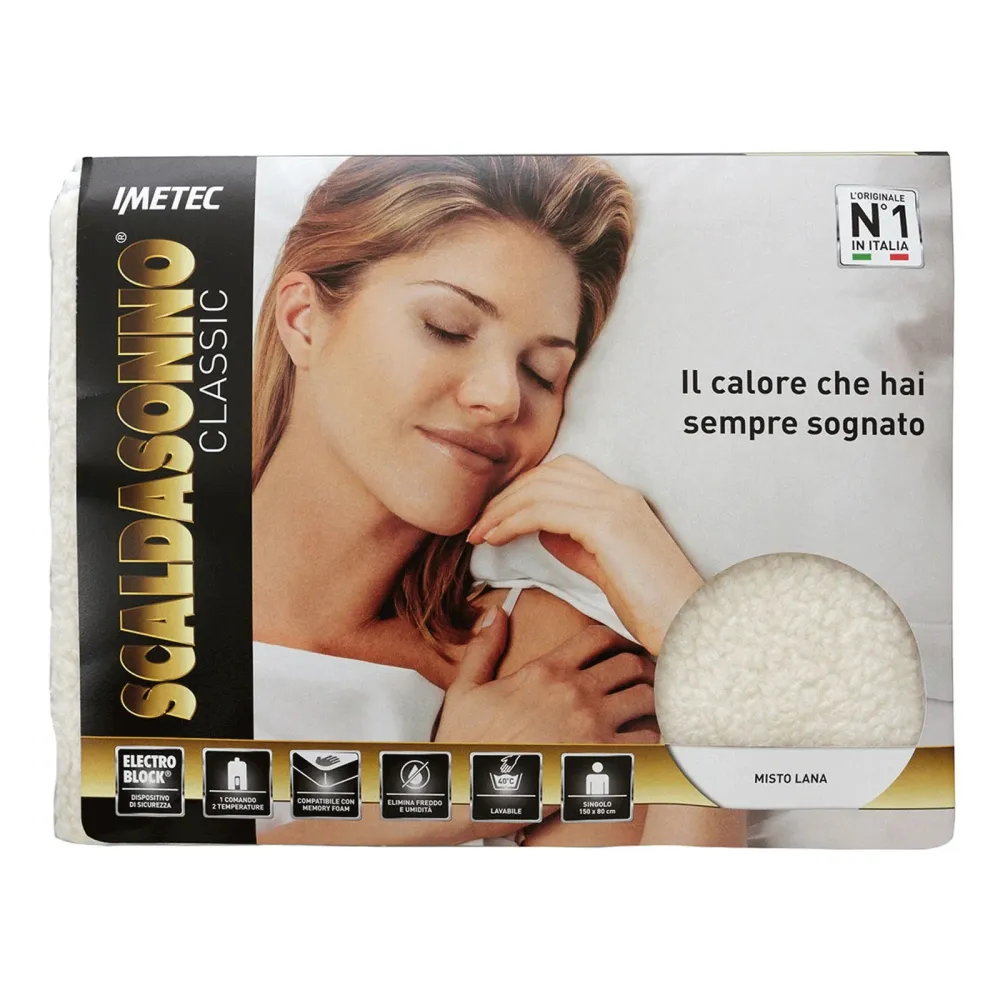 Scaldasonno Scaldaletto Imetec Classic Singolo Misto Lana
