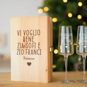 Scatola legno + Bicchieri personalizzati