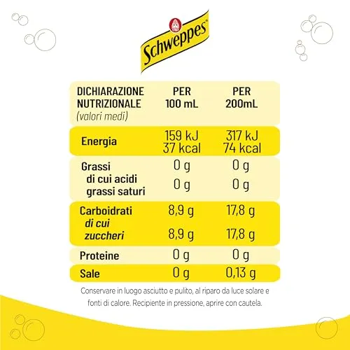 Schweppes Limome, Bevanda Gassata dal gusto Fresco e Agrumato, 12x 500ml Perfetta per Aperitivi e Cocktail. Bevanda Disset...