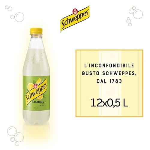 Schweppes Limome, Bevanda Gassata dal gusto Fresco e Agrumato, 12x 500ml Perfetta per Aperitivi e Cocktail. Bevanda Disset...