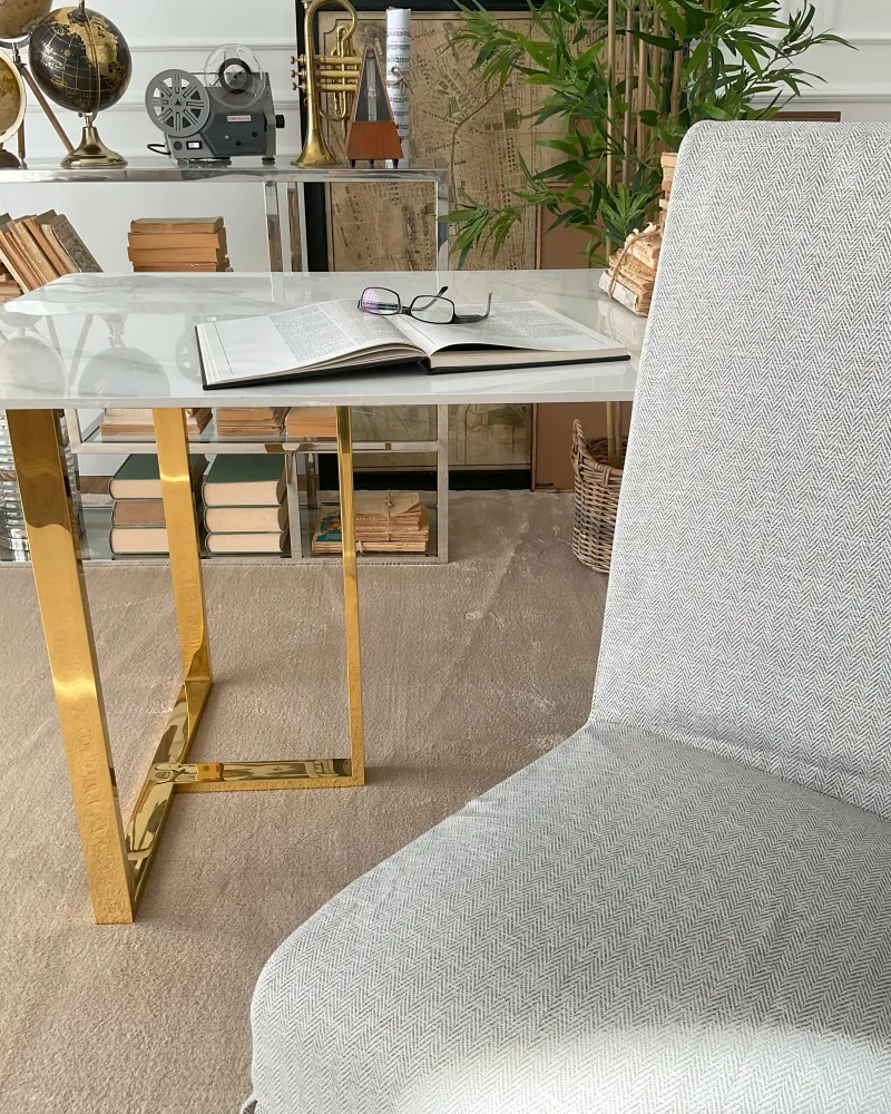 Sedia sfoderabile tessuto White and Beige