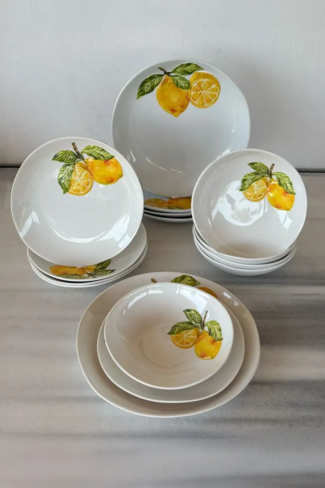Servizio Stoviglie Melamina Limoni 4 persone