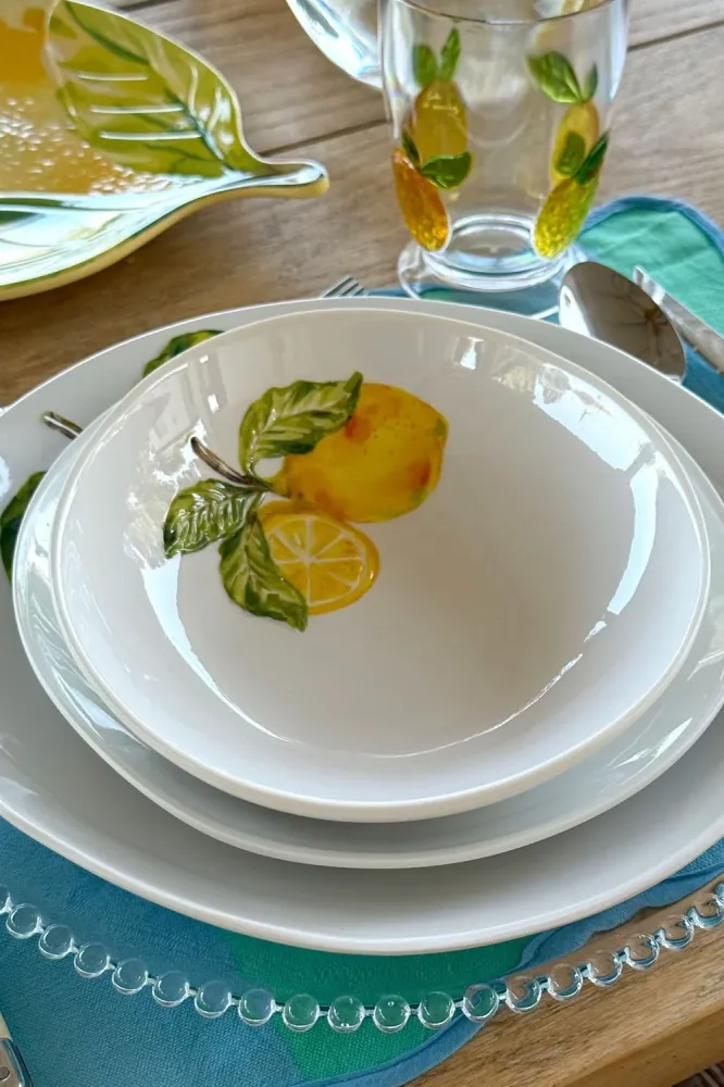 Servizio Stoviglie Melamina Limoni 4 persone