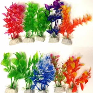 Set 10x Pianta Piantina Artificiale Per Acquario Piante Finte Plastica Colorate