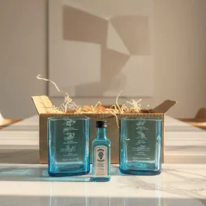 Set Aperitivo Bombay Sapphire con Mignon - 2 Bicchieri Riciclati | Gin Gift Set