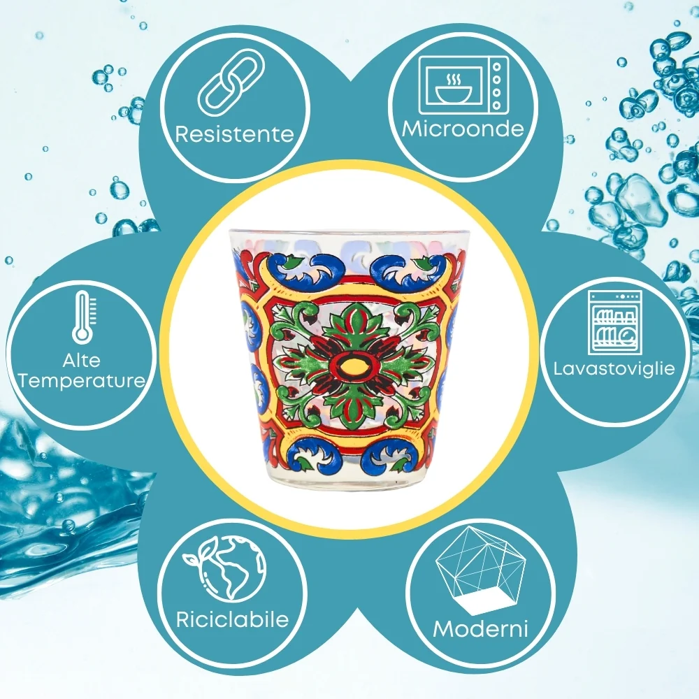 Set 6 Bicchieri Acqua Colorati – 270 ML | Esplosione di Colori Tavola