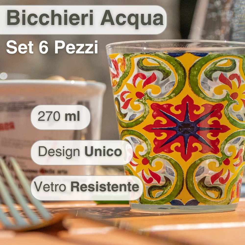 Set 6 Bicchieri Acqua Colorati – 270 ML | Esplosione di Colori Tavola
