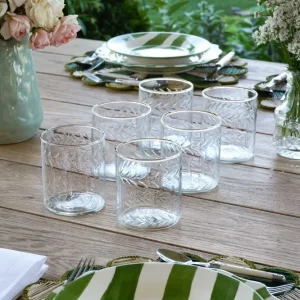 Set 6 Bicchieri Acqua Cristallo Molato Cristina Oria