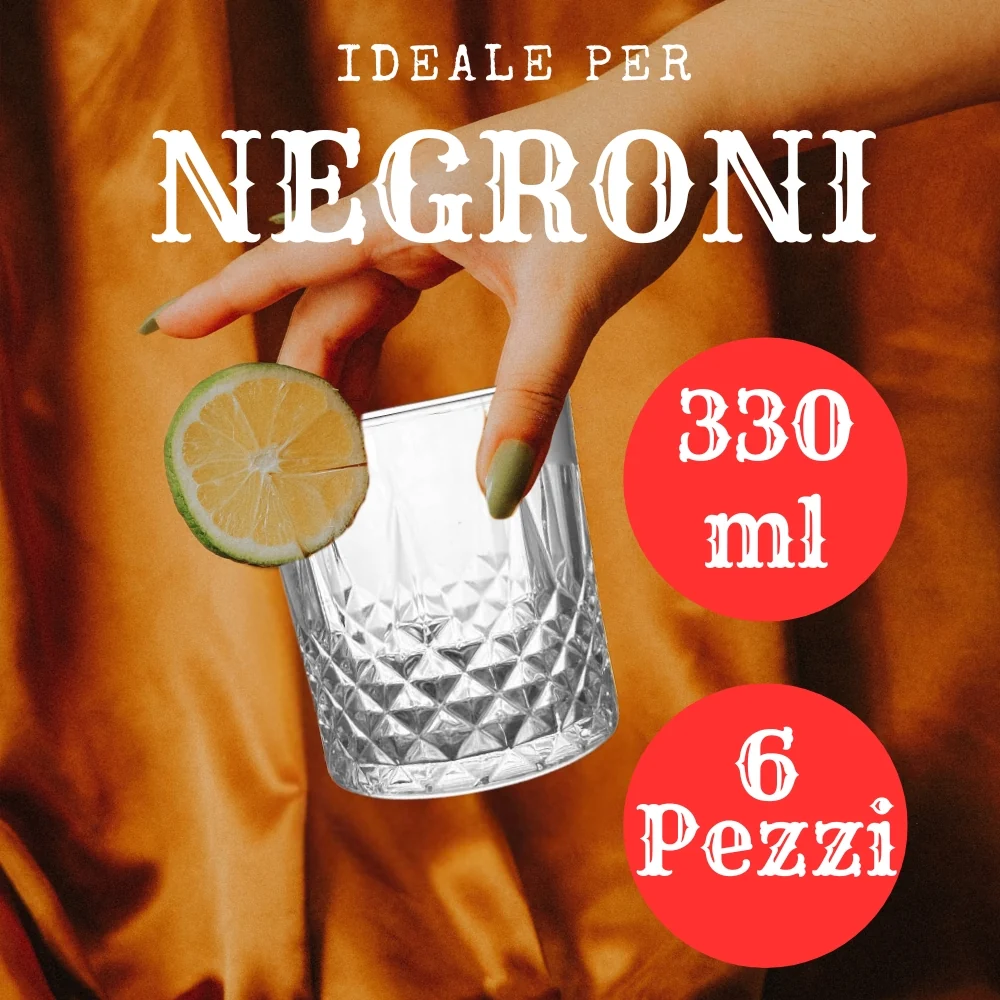 Set da 6 Bicchieri Acqua Vetro - 330 ml - Negroni