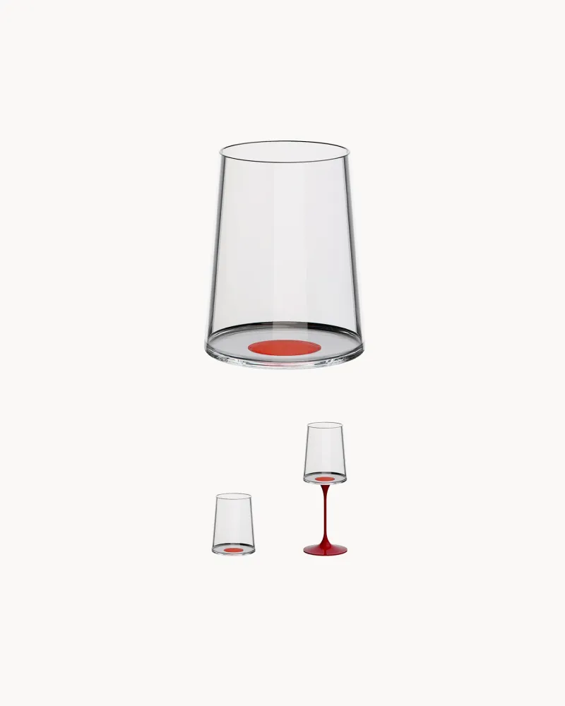 Set 2 bicchieri da acqua/vino bianco cristallo SplitGlass