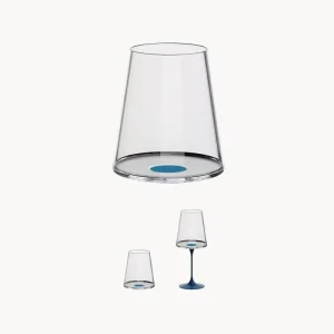 Set 2 bicchieri da acqua/vino rosso cristallo SplitGlass