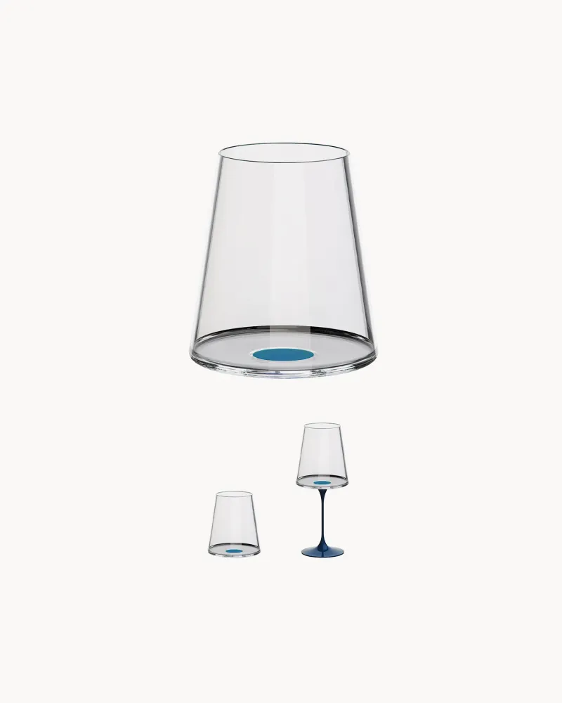Set 2 bicchieri da acqua/vino rosso cristallo SplitGlass