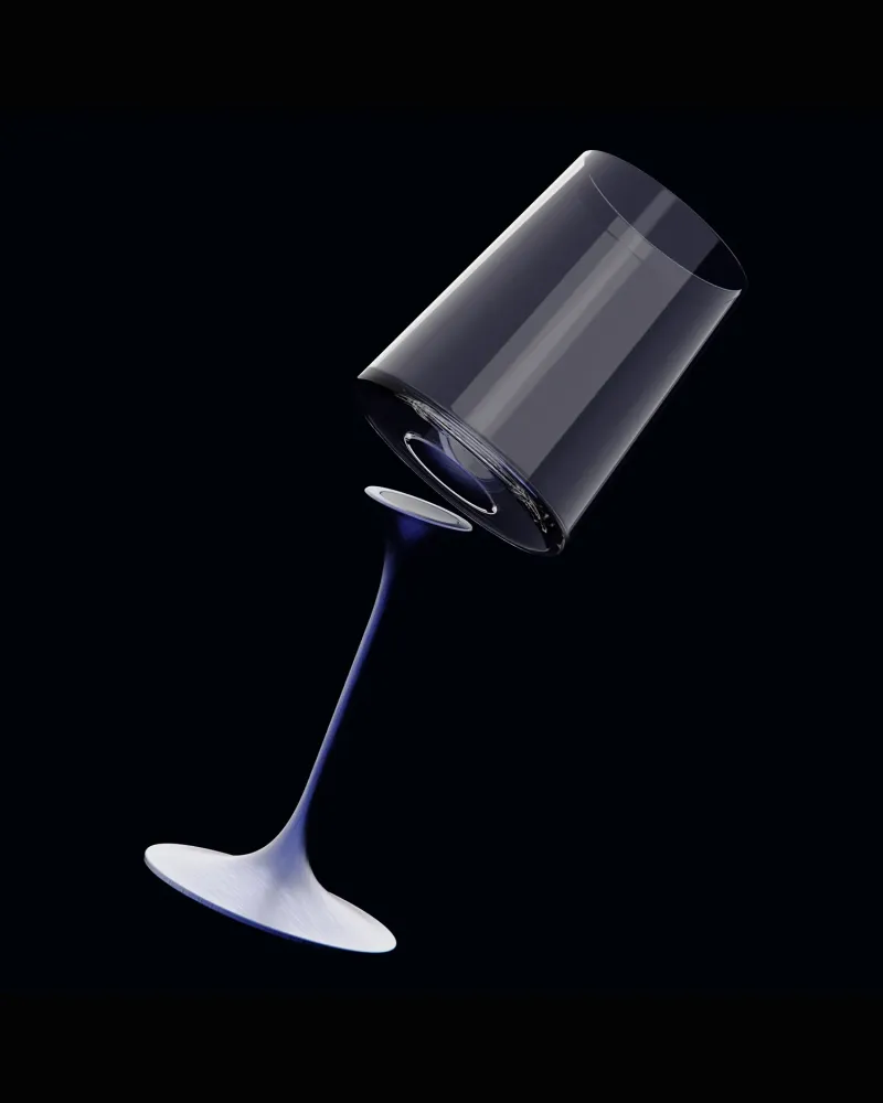 Set 2 bicchieri da acqua/vino rosso cristallo SplitGlass