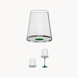 Set 2 bicchieri da acqua/vino rosso cristallo SplitGlass