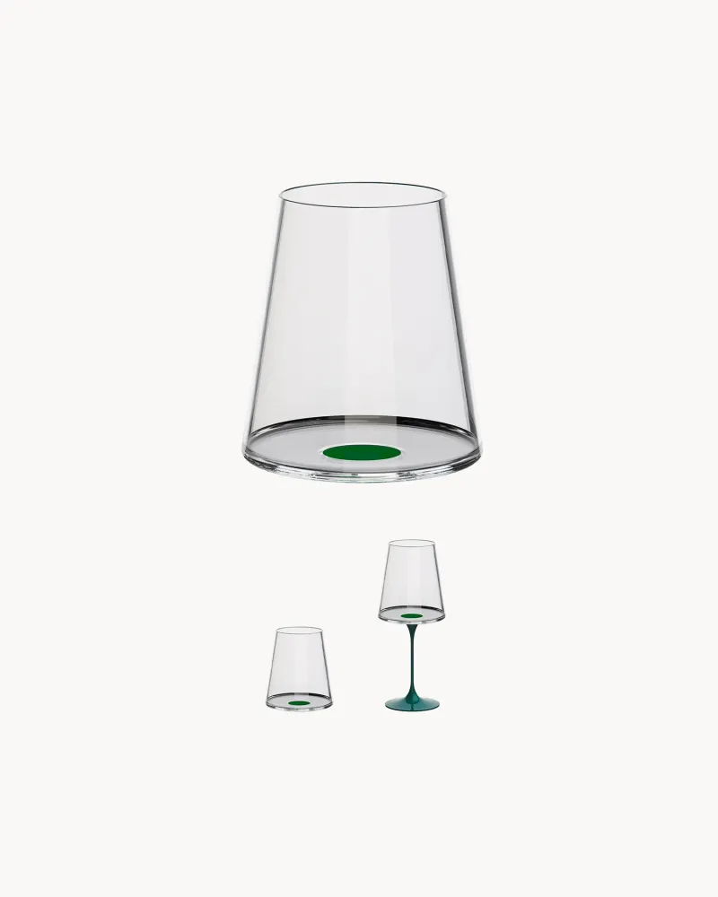 Set 2 bicchieri da acqua/vino rosso cristallo SplitGlass