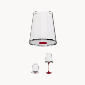 Set 2 bicchieri da acqua/vino rosso cristallo SplitGlass