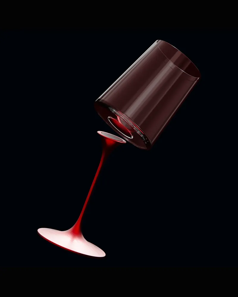 Set 2 bicchieri da acqua/vino rosso cristallo SplitGlass