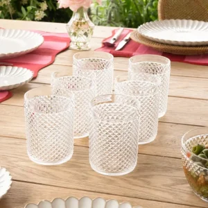 Set da 6 Bicchieri Acrilici Punte Trasparenti