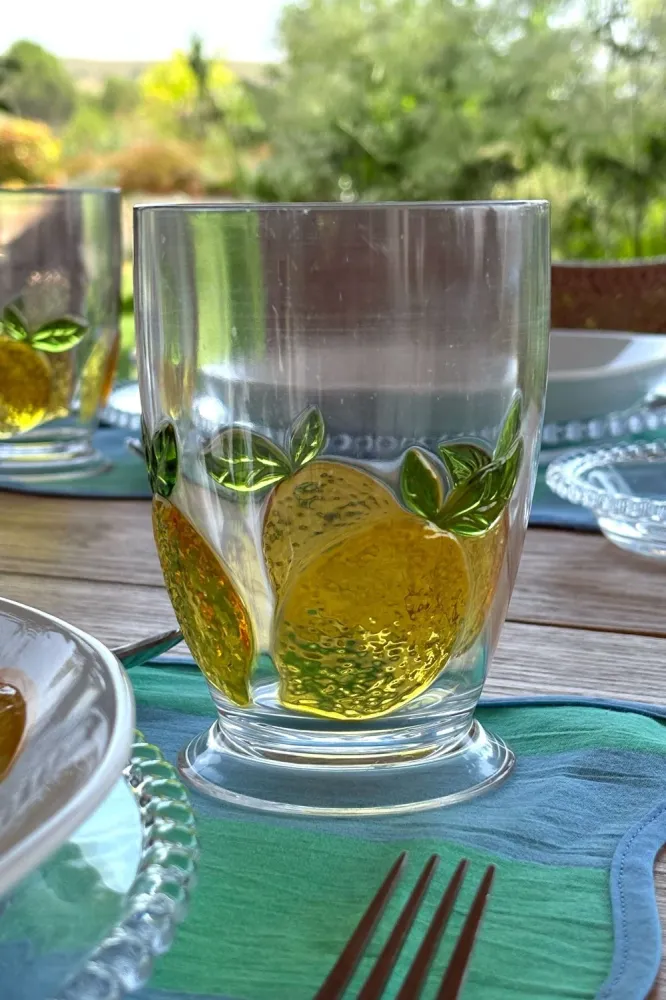 Set 6 Bicchieri Acrilico Design Limoni