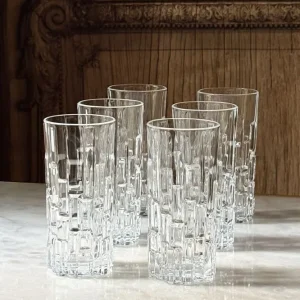 Set di 6 bicchieri alti con motivo glaciale