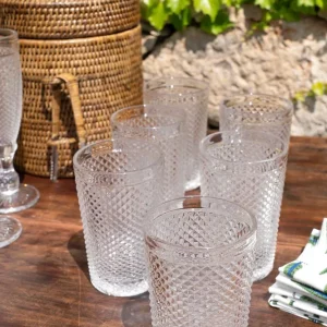 Set di 6 bicchieri alti cristallo trasparente con punte