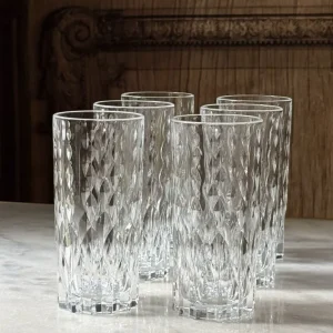 Set di 6 bicchieri alti, design Lumiére
