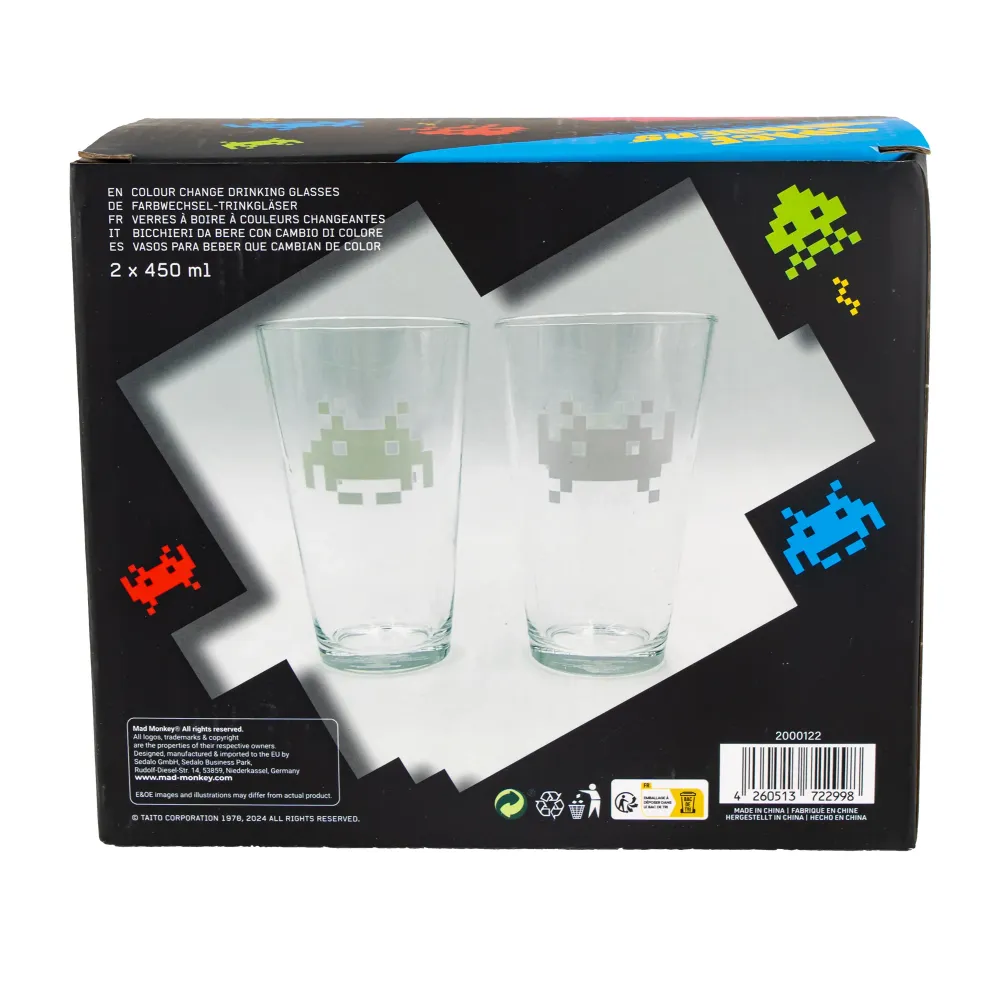 Set di 2 bicchieri cambia colore Space Invaders