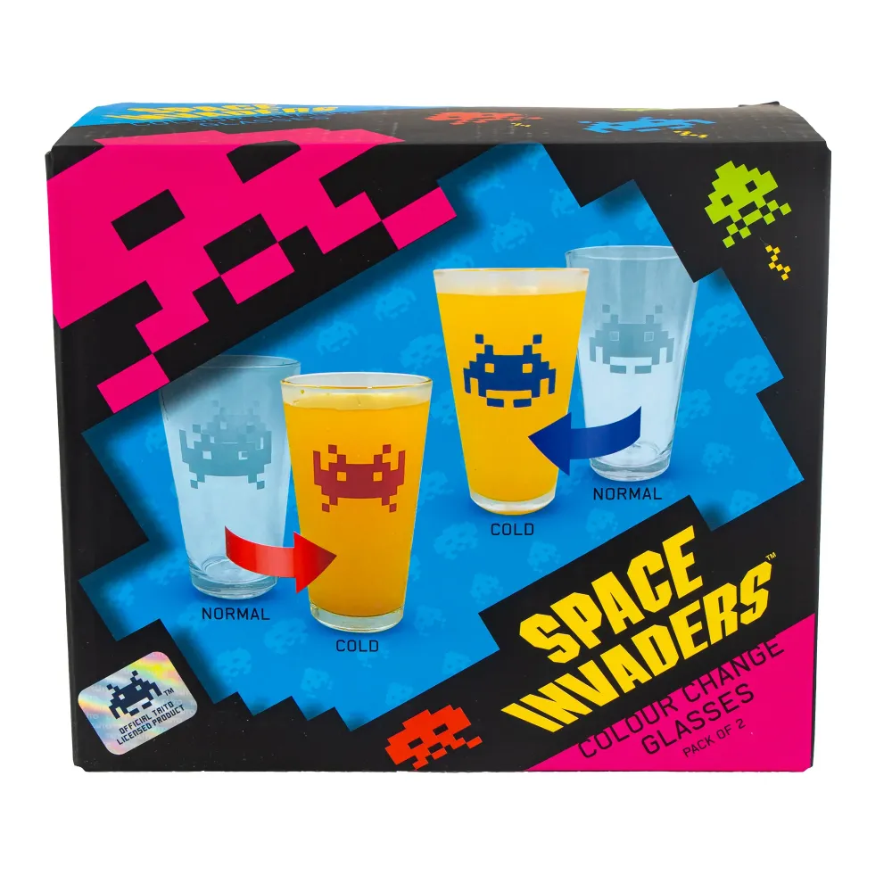 Set di 2 bicchieri cambia colore Space Invaders