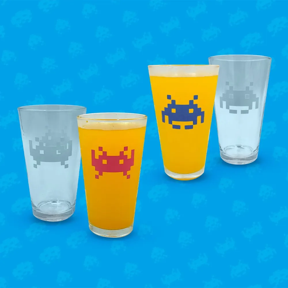 Set di 2 bicchieri cambia colore Space Invaders
