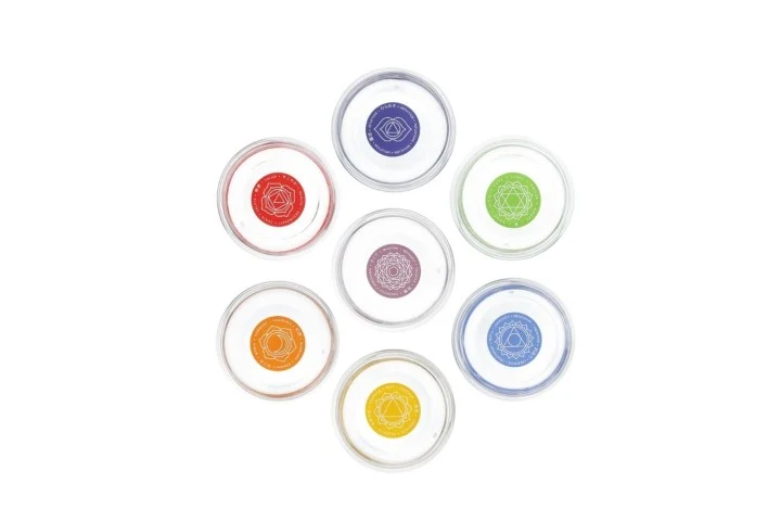 Set di bicchieri Chakra / Affermazioni Mythos