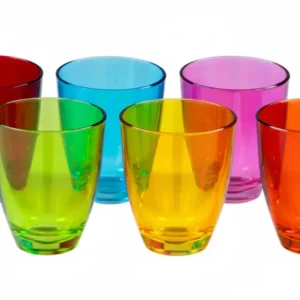 Set 6 Bicchieri Colorati 250ml ANDE Made Italy – Vetro Multicolore per Tavola Vivace