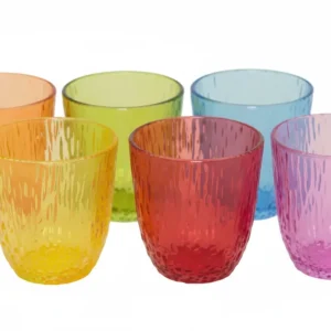 Set 6 Bicchieri Colorati Vetro FROSTY 300 ml – Resistenti e Decorativi