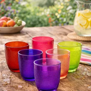 Set 6 Bicchieri Colorati Vetro GRANNY COLORS – 260 ml