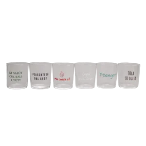 Set di 6 Bicchieri con frasi dialetto piacentino